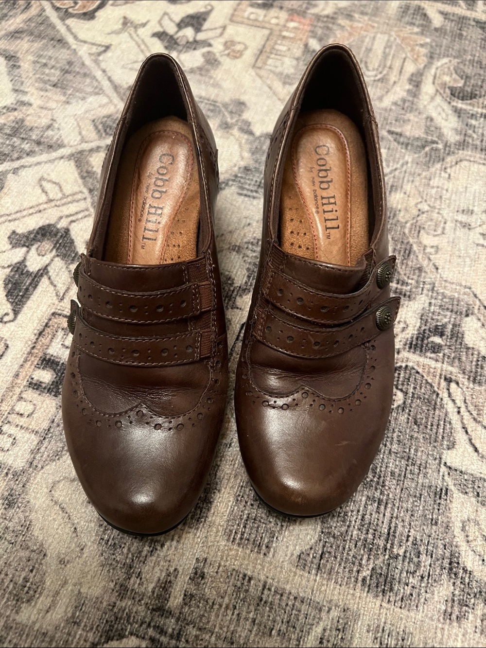 Cobb Hill by New Balance Dark Brown Leather Slip-On Heeled Loafers